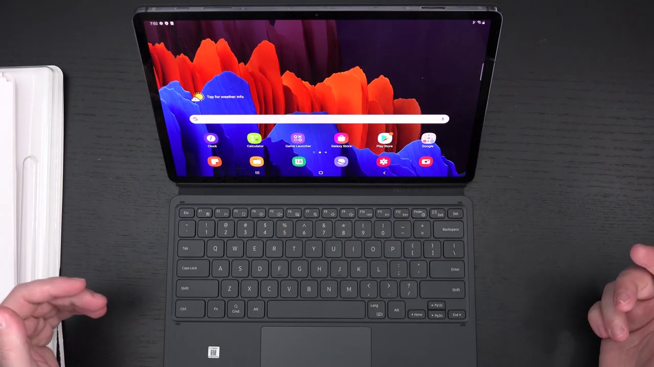 Samsung Galaxy Tab S7 Plus Book Cover Keyboard Case Unboxing
