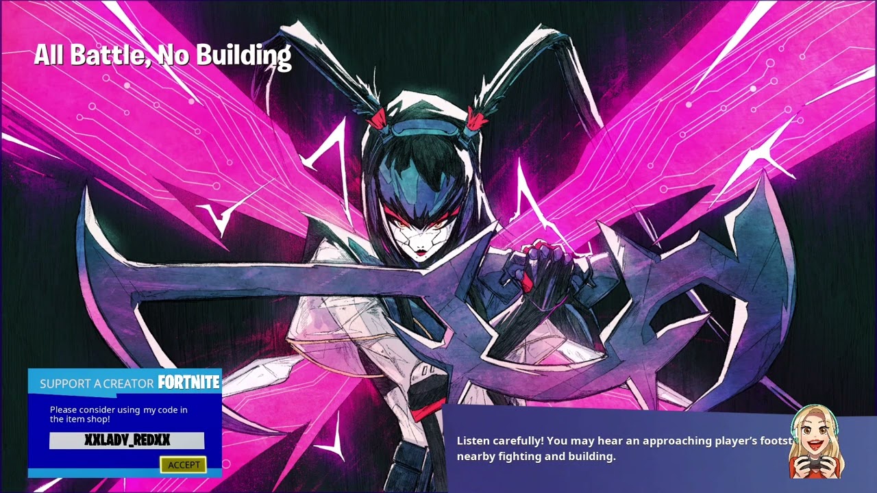 Tsuki 2 0 Reborn(Loading Screen), Blade Break(Epic Emote) & Emoticon (Cyber Smooch)-Fortnite