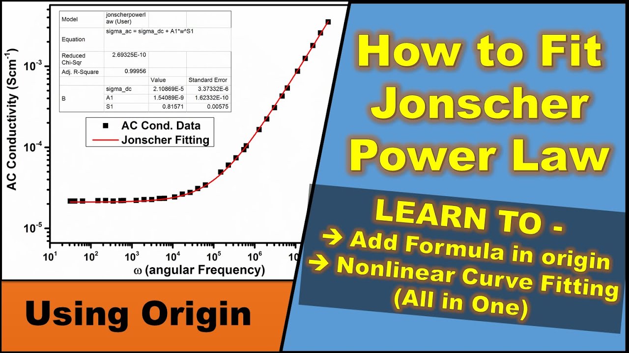 Jonscher Power Law Fitting | Add formula in Origin | Non-Linear Curve Fitting