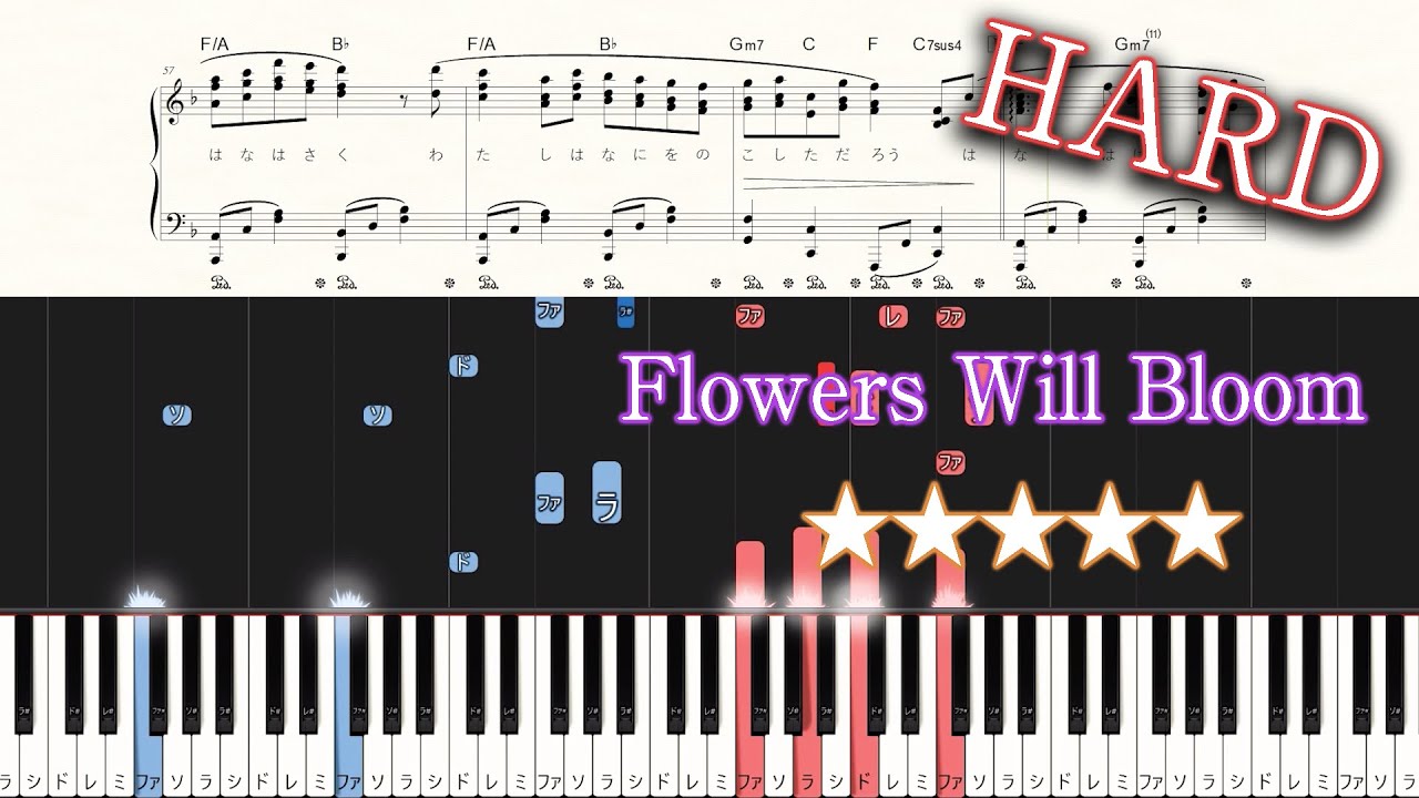Flowers Will Bloom - Hana wa Saku Project - Hard Piano Tutorial + Sheets【Piano Arrangement】