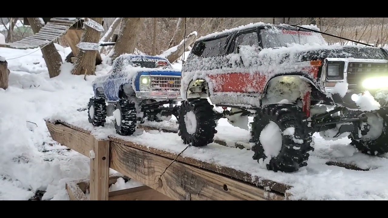 TRX4's snow day run at The RC Cave.
