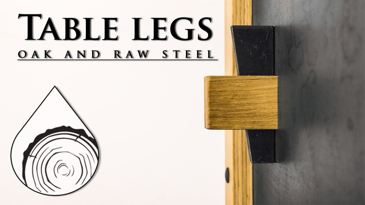 making industrial style table legs | steel and oak joinery