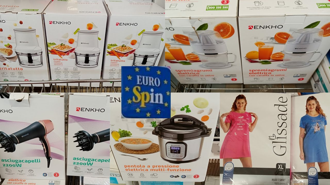 جديد eurospin رائع في مستلزمات المطبخ عصارات وطحانات وسيشوارات وبيجامات قصار