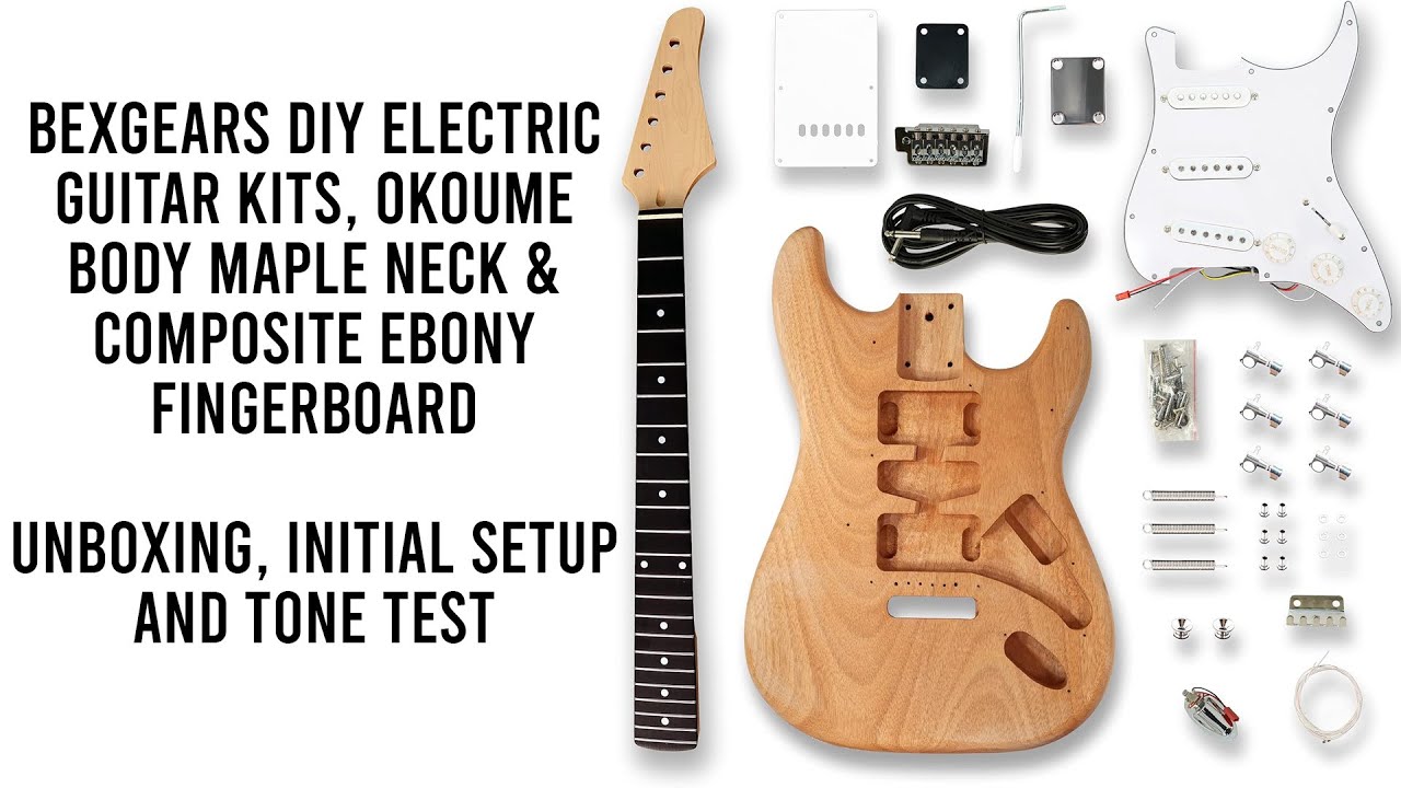 Amazon Guitar Kit BEXGEARS Stratocaster, Unboxing, setup and tone samples