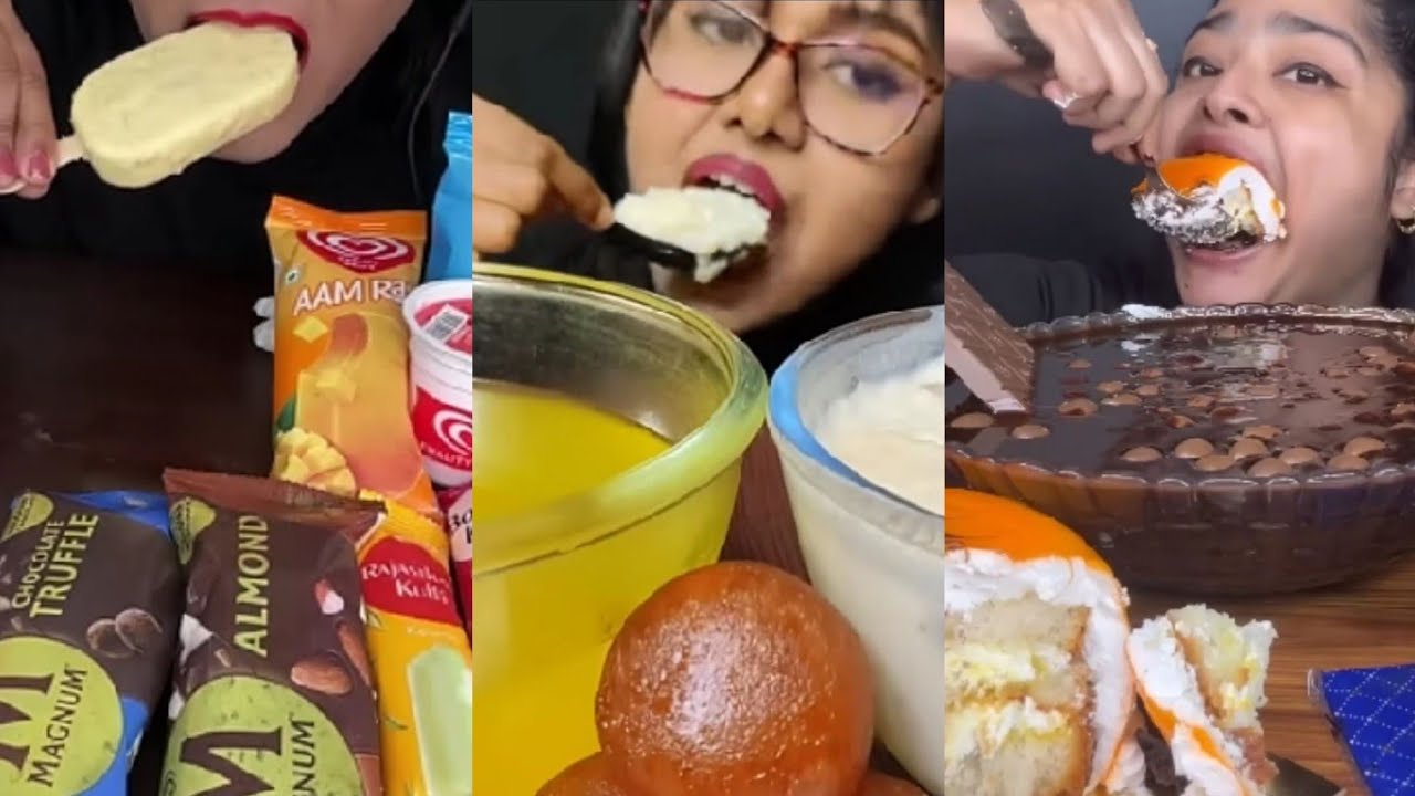 MUKBANGERS SPICE, FOODIE DARLING, MADDY ASMR || ASMR SWEET DELIGHT《CHOCOLATECAKE,KHEER》COMPILATION 😊