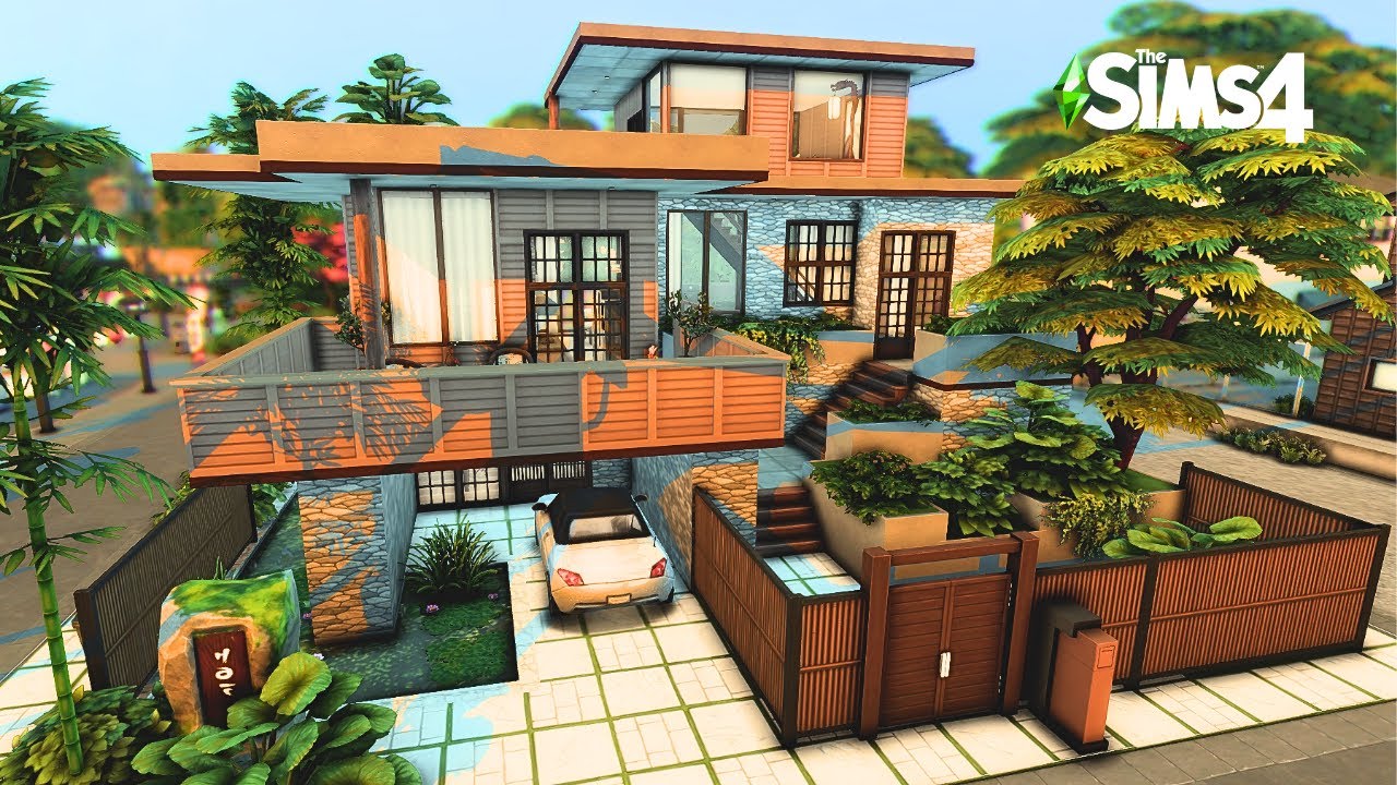 Modern Japanese Family Home || The Sims 4 Speed Build || No CC