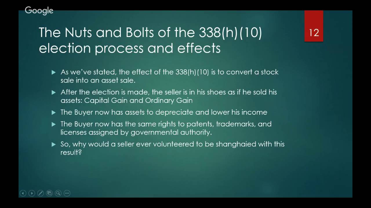 Understanding the Section 338(h)(10) Election