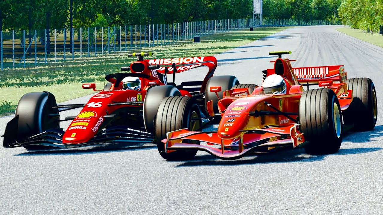 Ferrari F1 2022 vs Ferrari F1 2007 (Kimi Raikkonen) - Old Monza 1966