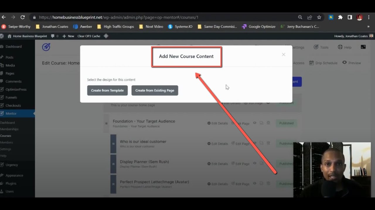 How to Create an Online Course, Membership Site, or Info Product with Optimize Mentor -Tutorial