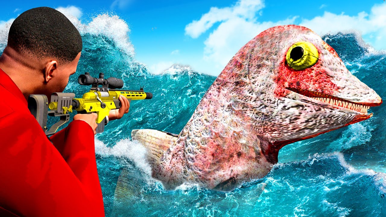Охота на ГИГАНТСКИХ МОРСКИХ МОНСТРОВ в GTA 5!