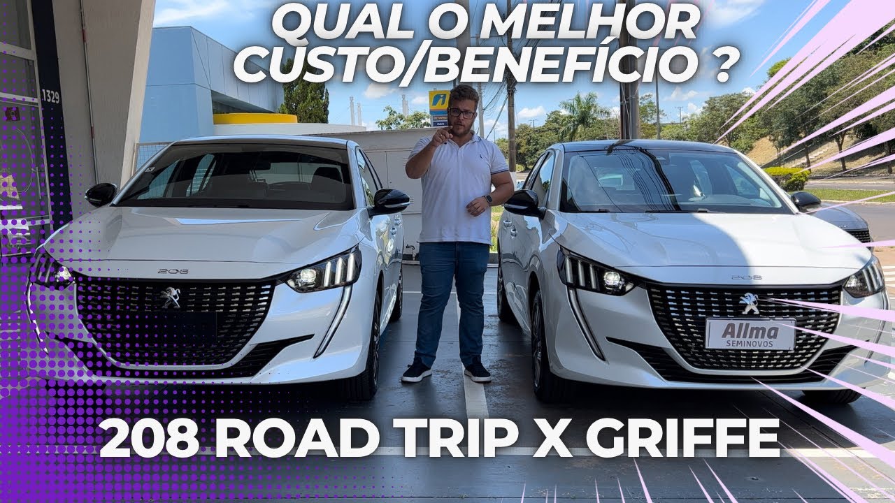 COMPARATIVO NOVO PEUGEOT 208 ROAD TRIP X 208 GRIFFE 2023