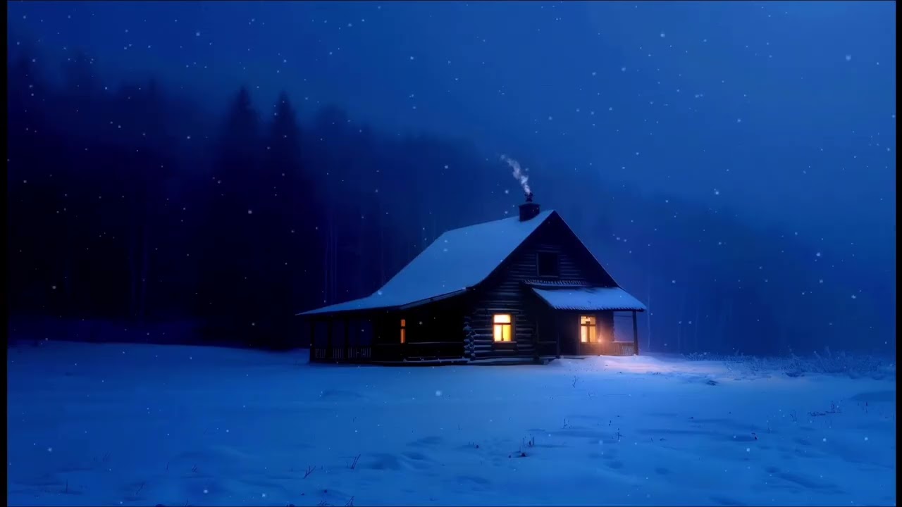 Silent Snowfall & Warm Cabin Lights ❄️ Relaxing Night #relax #explore #viral #youtuber #youtube 