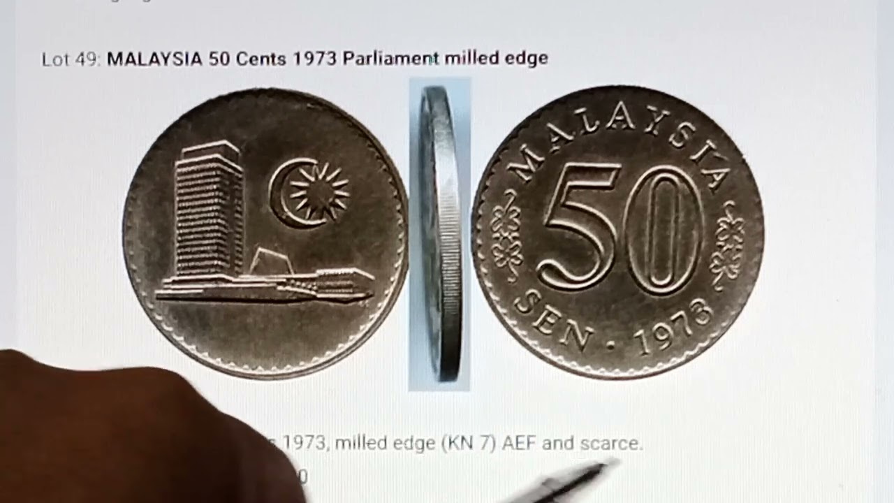 Syiling Parlimen 50sen Milled Edge 1973 - syiling termahal dan terpinggir dalam kategorinya.