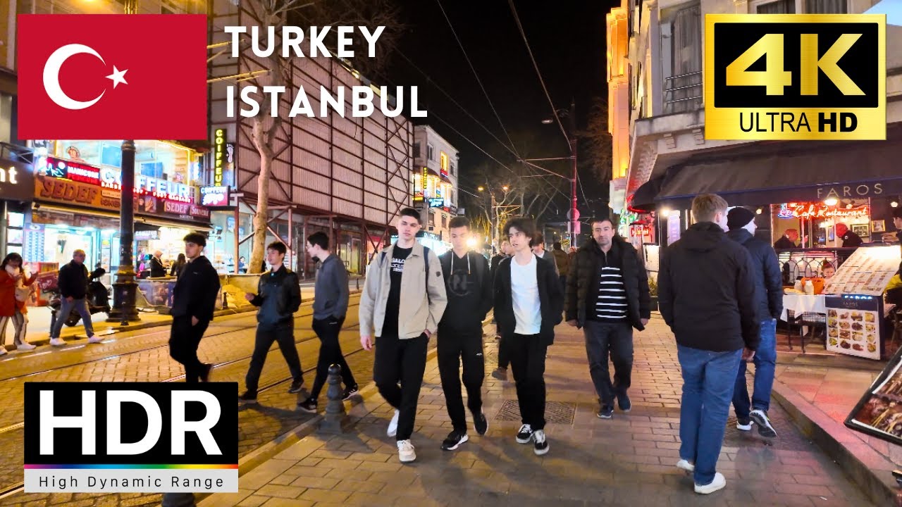 🇹🇷Turkey 4k walk - Istanbul 4K Night Walking Tour｜4K 60fps