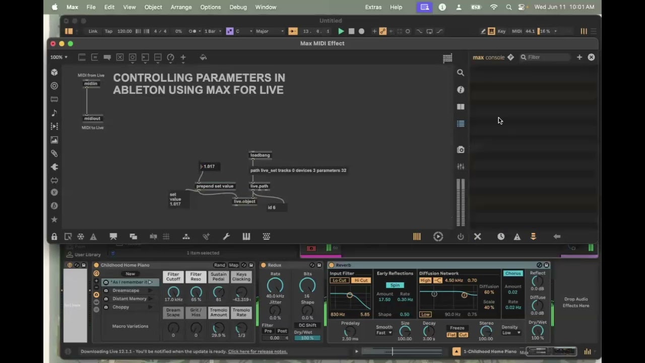 Ableton Live: Controlling Parameters using Max for Live