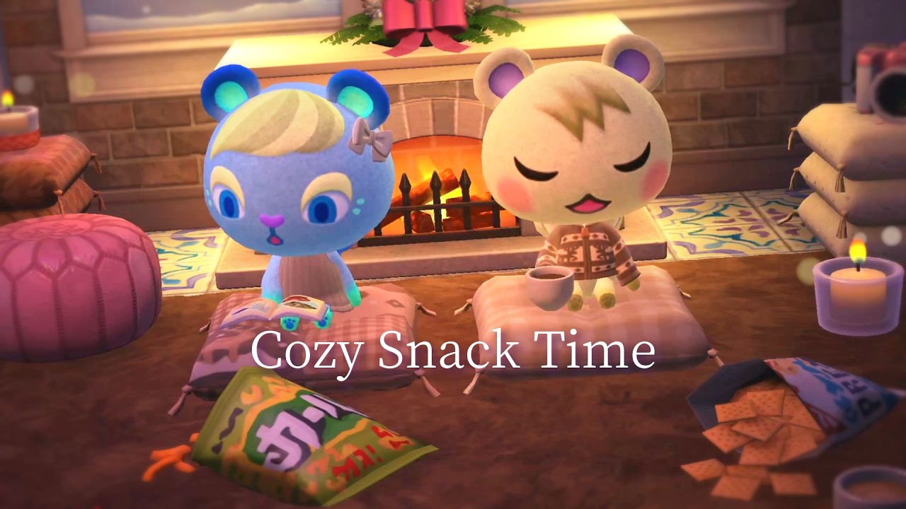 ACNH BGM 🍪 Cozy Japanese Snack Party ｜Lo-fi Music & Fireplace Ambience | Study･Relax ･Work