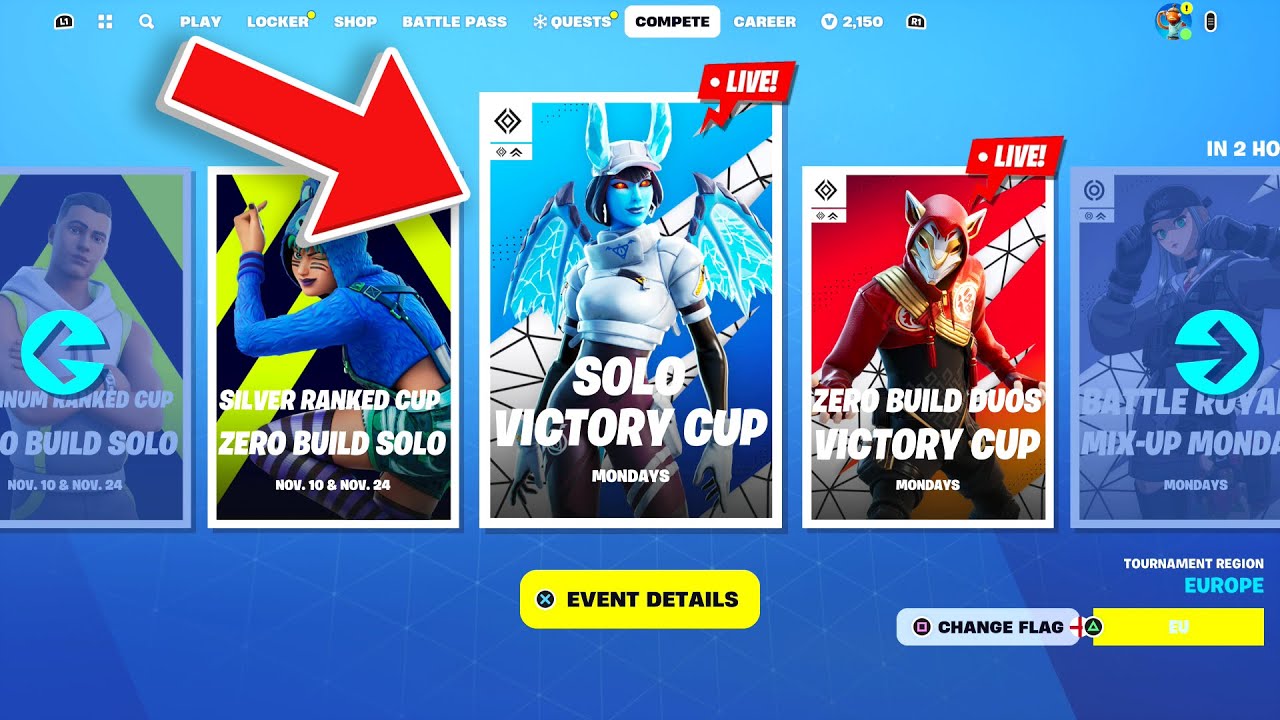 Как принять участие в денежных кубках и турнирах! (Fortnite)