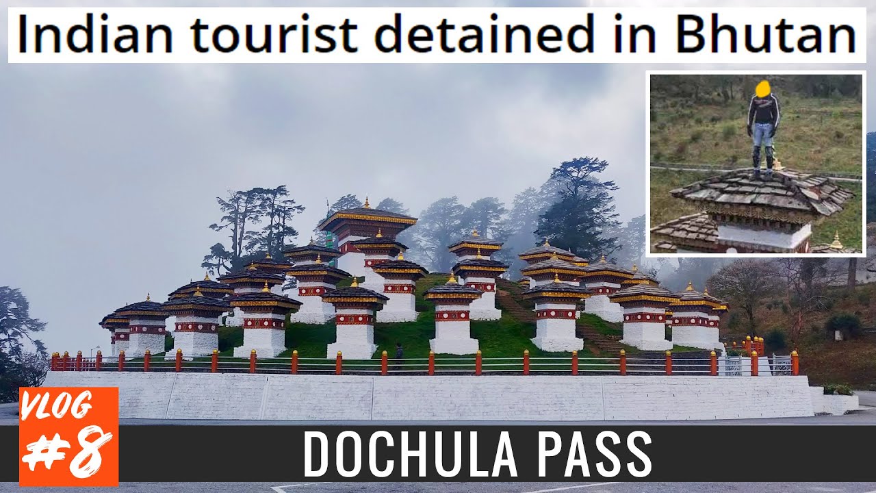 Exploring Dochula Pass Bhutan. Mountain pass between Thimphu & Punakha. Tourist attraction in Bhutan