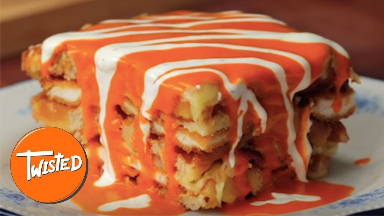 Chicken And Waffles Lasagna Recipe | Easy Chicken And Waffles | Stuffed Lasagna |  Twisted