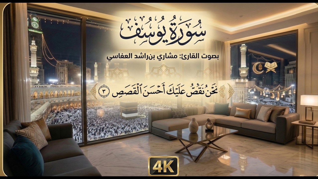 سورة يوسف كاملة - الشيخ مشاري العفاسي | أجواء روحانية بجوار الكعبة المشرفة