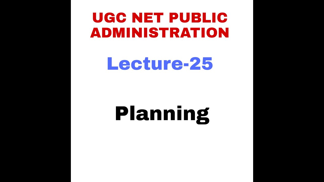 Planning. Public administration