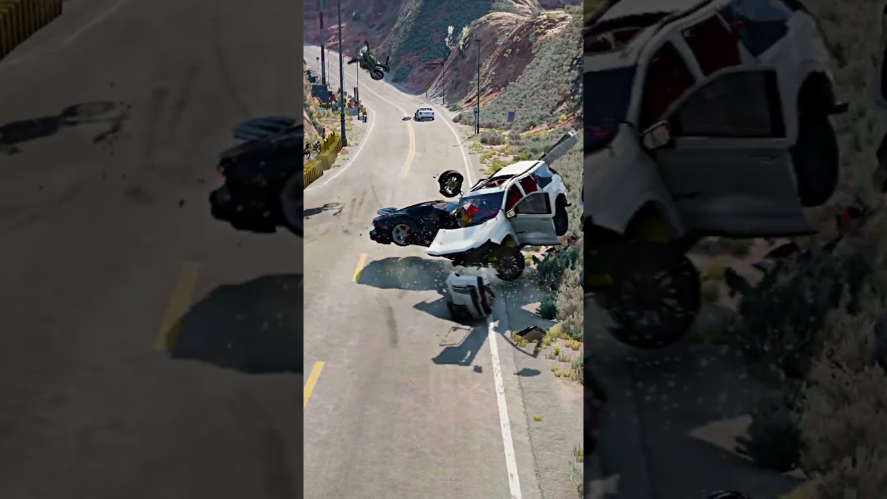 Realistic Highway Car Crashes #221
