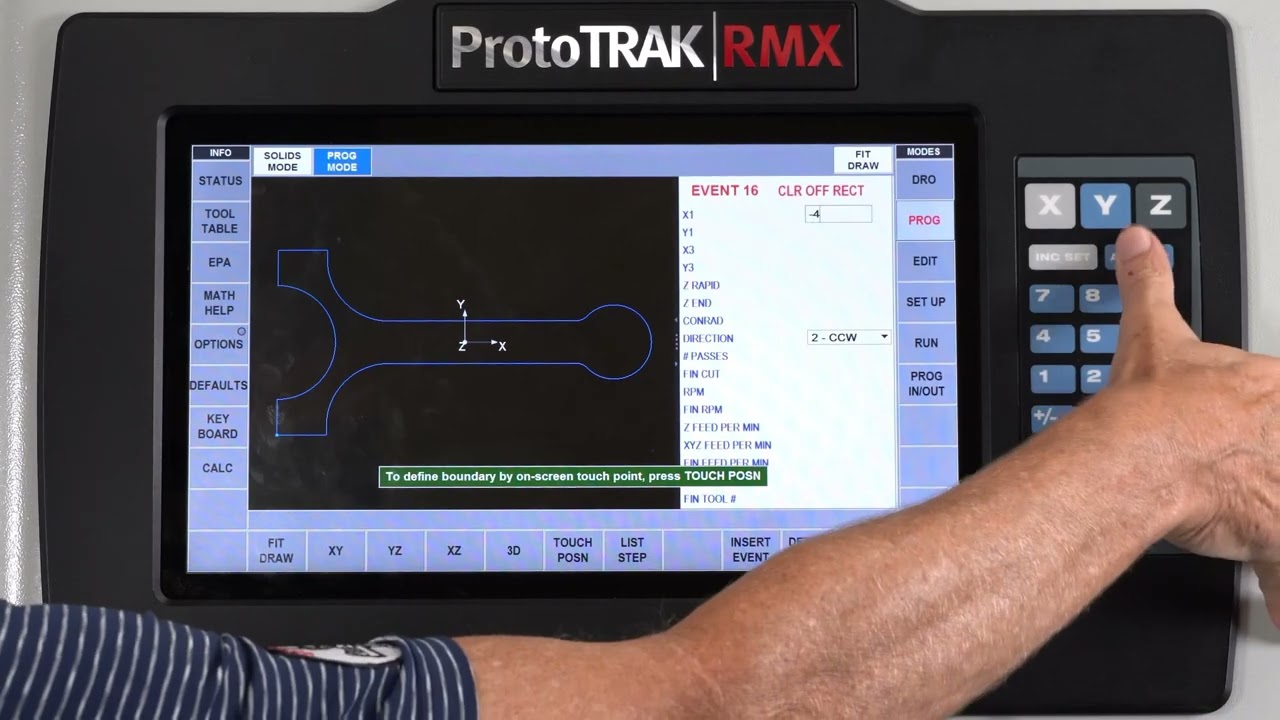 Cómo usar la opción Clear Off con Parasolid en el control ProtoTRAK RMX para fresadora.