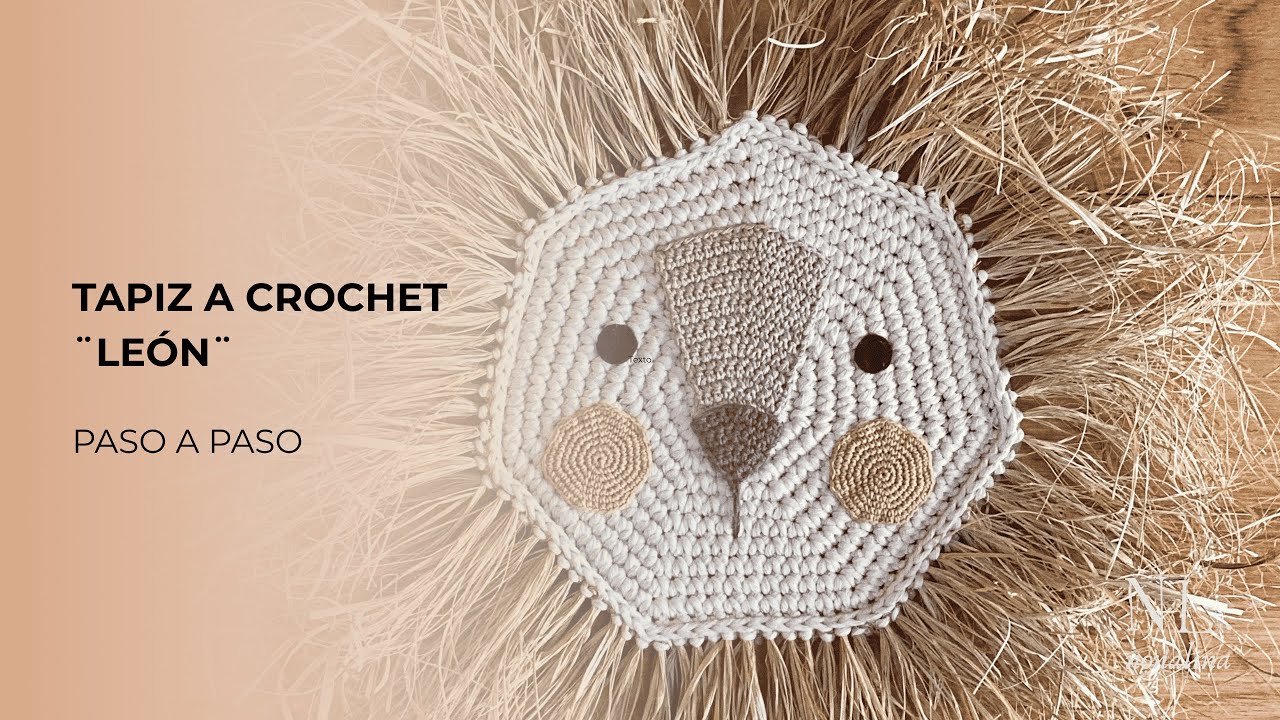 Cómo tejer un tapiz león a crochet 🦁 | Decoración infantil paso a paso – Nonalina