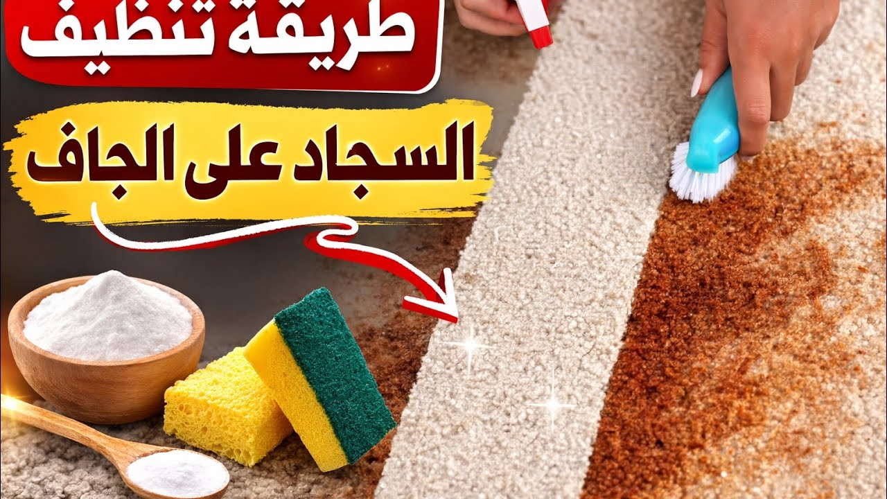 سر نظافة السجاد من غير غسيل ولا تعب!‼️ 😍علي الجاف من البيت🏠