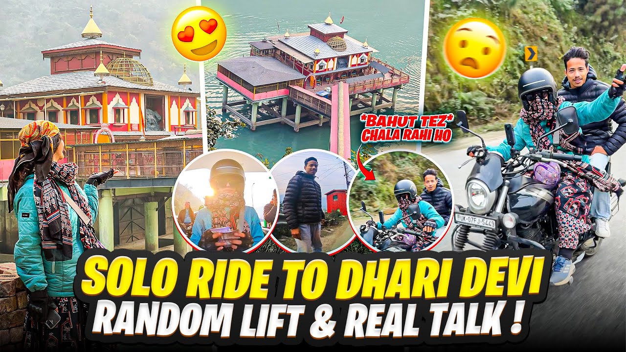 Bhaiya ji ko lift diya 1st time🐒🥵|| Dhari Devi Temple Solo Ride 🌸🕊️😎