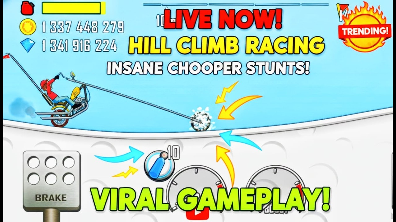 LIVE 🔴 Hill Climb Racing Insane Chopper Stunts 😱 Viral Gameplay Android | Nonstop Live