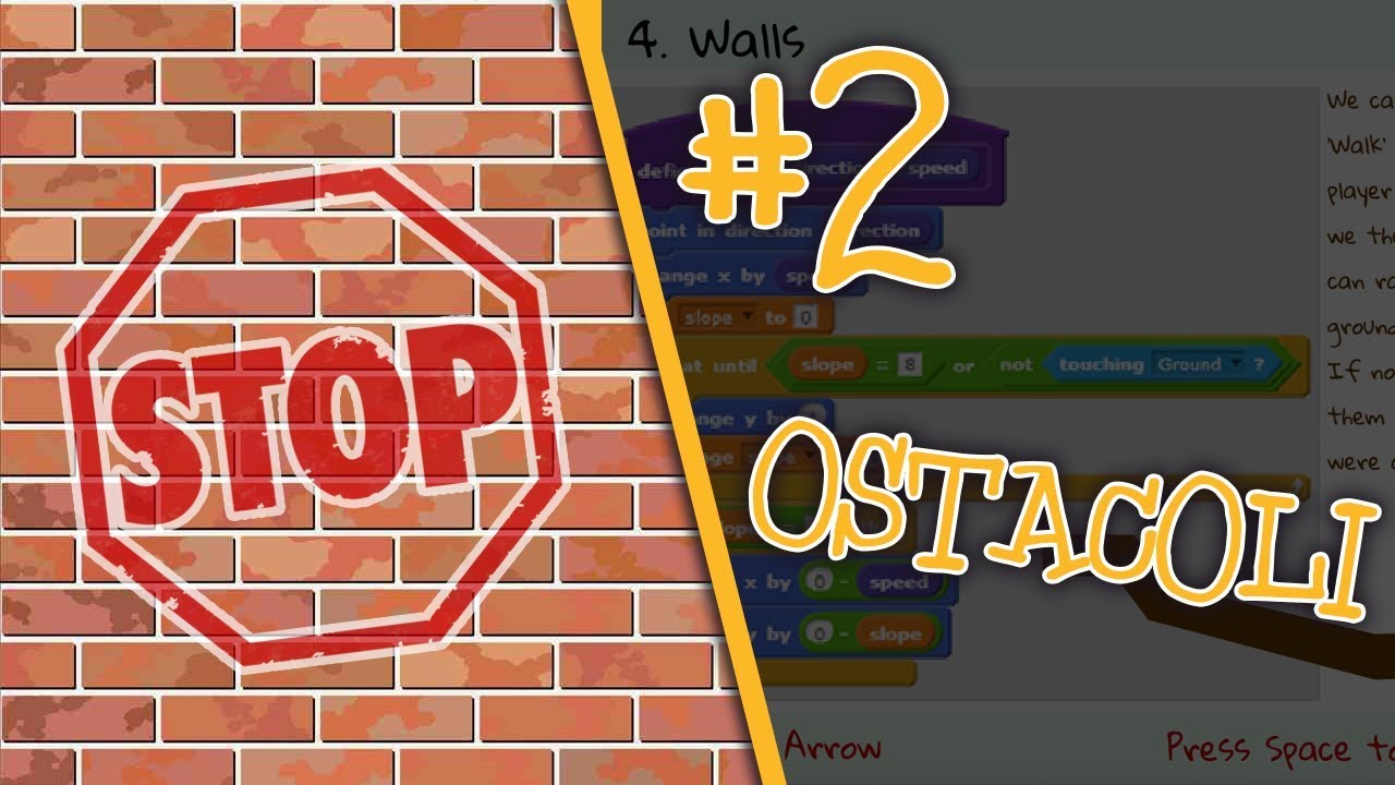 Camminiamo fino a un ostacolo - Facciamo un platform con Scratch #2