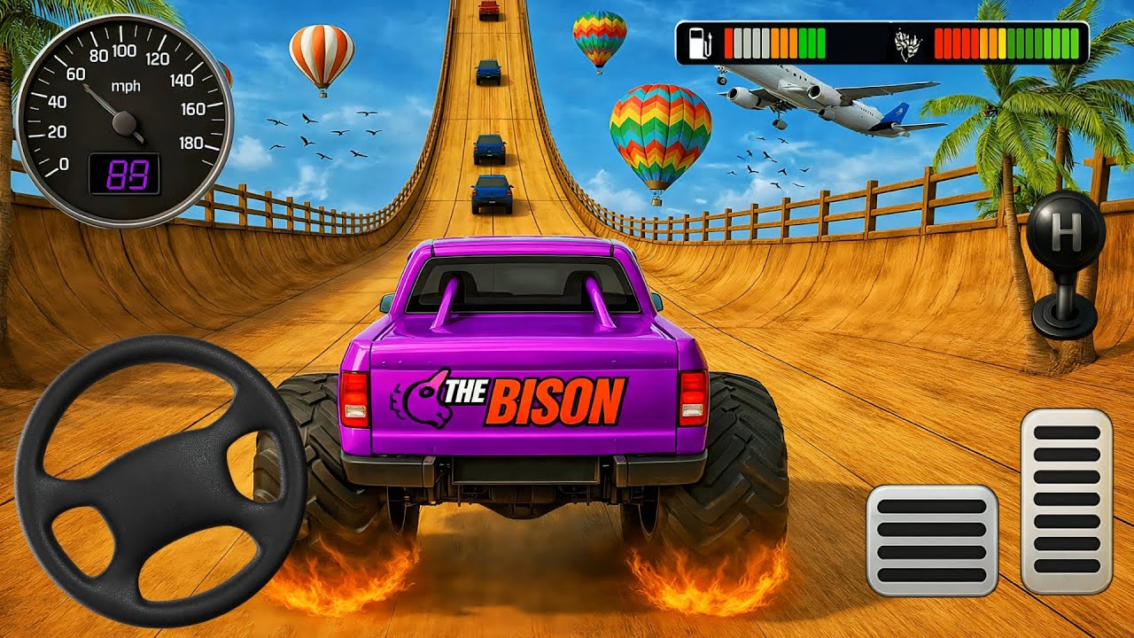 Monster Truck Stunt Car Simulator – Impossible Mega Ramp Race 3D Challenge – Android Gameplay 2026
