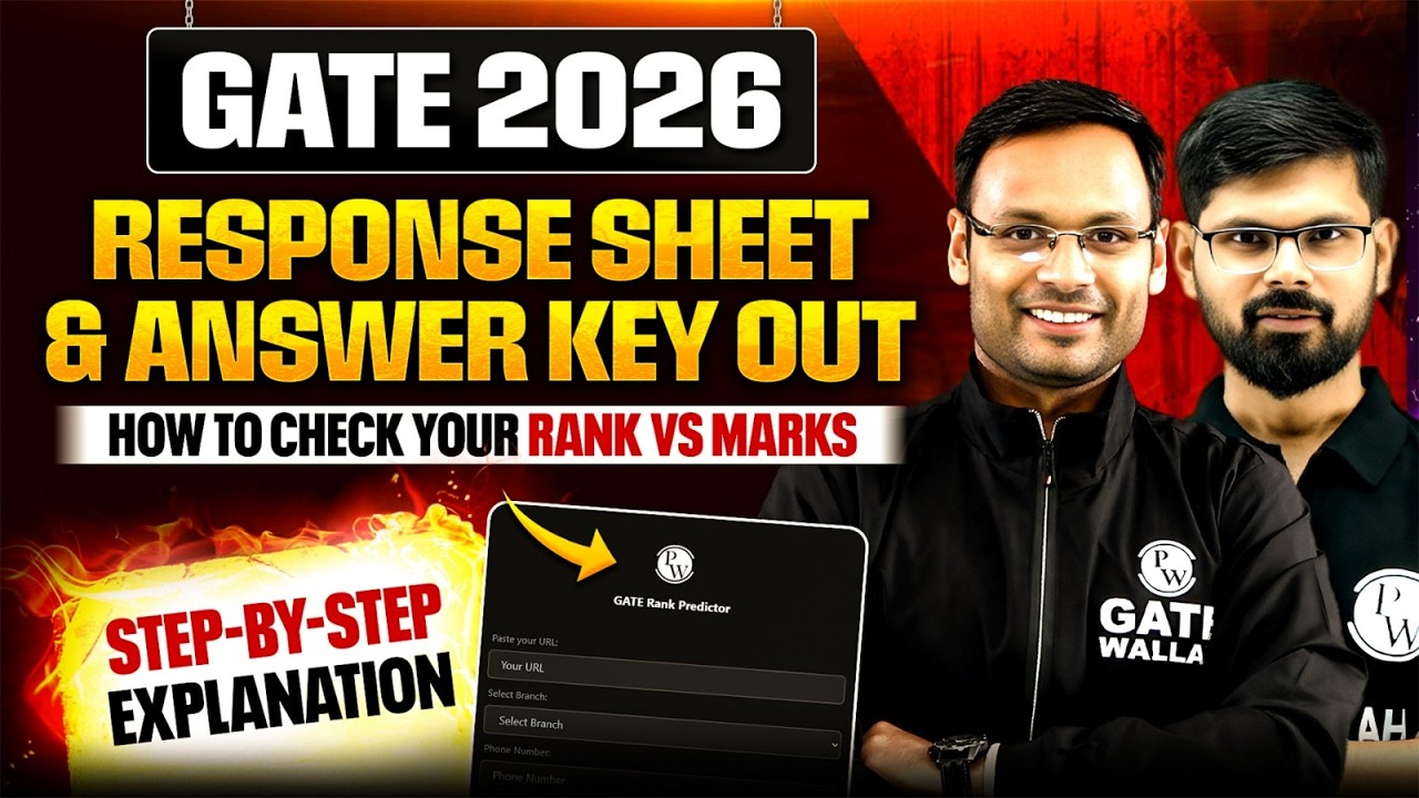 GATE 2026 Response Sheet & Answer Key | How to Use GATE Rank Predictor 2026 To Check Marks vs Rank