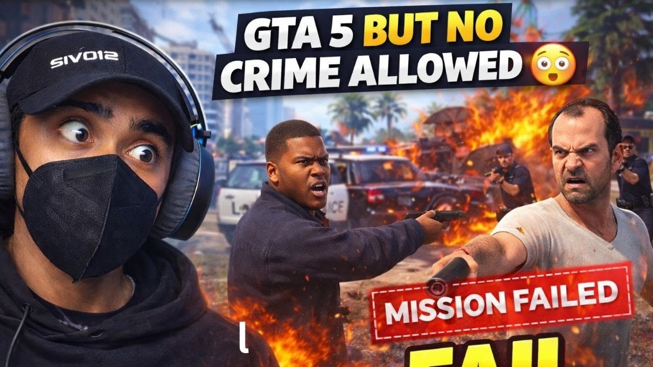 No Crime Challenge in GTA 5 😳 | Mission Failed Badly