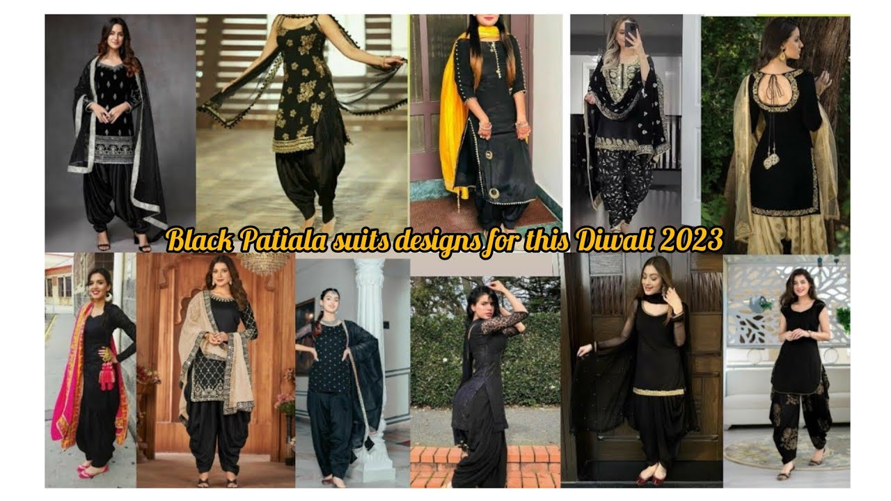 🖤🤩black colour patiyala suit design 2023/ काले रंग के पंजाबी सूट की डिजाइन / black colour suits 2023