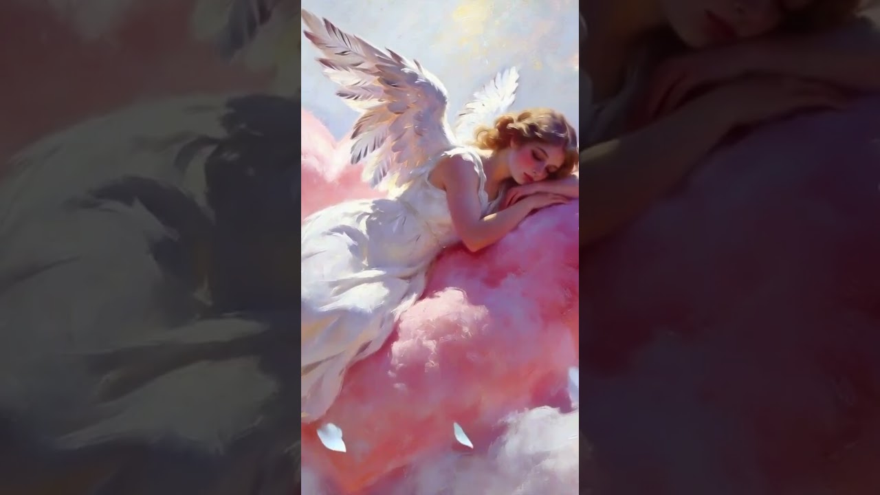 Angel Pink Heart Cloud Screensaver TV Art