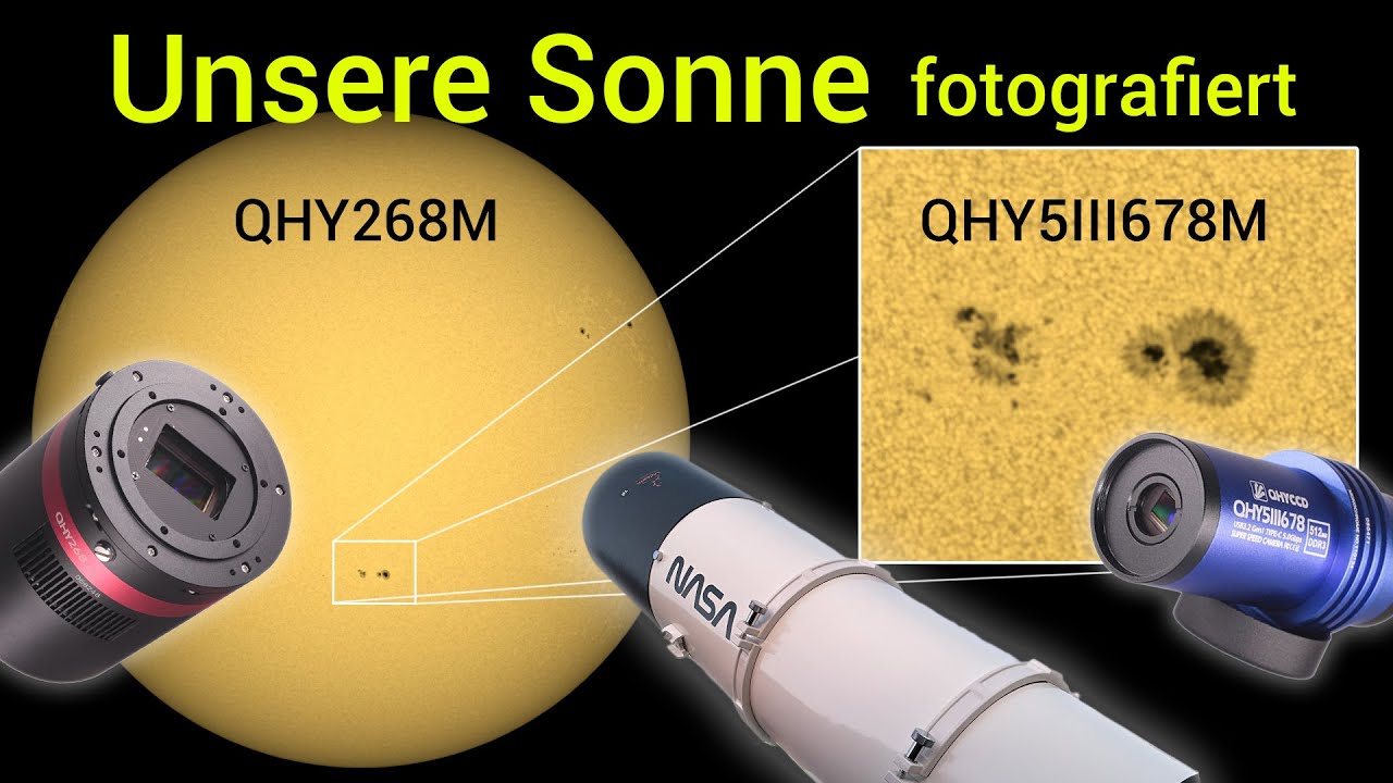 Unsere Sonne fotografiert mit QHY5III678M & QHY268M - Blick durch mein Teleskop