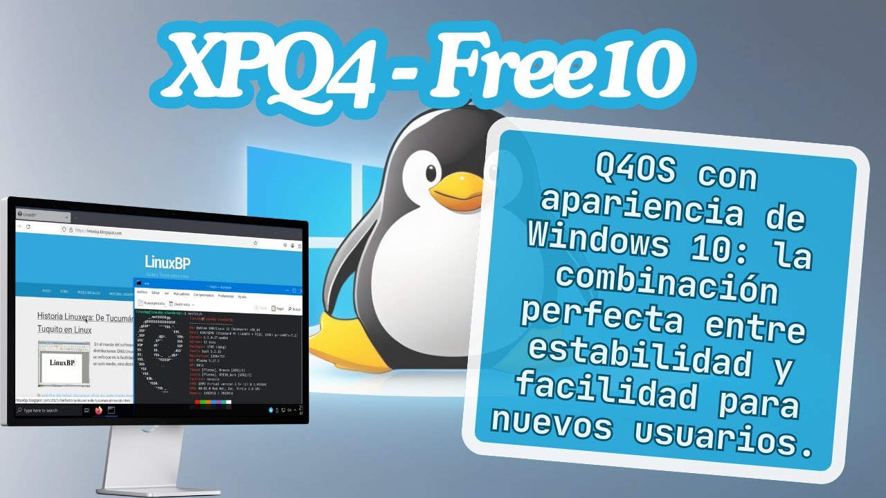 Cómo Instalar & Review de XPQ4 -  Free10: ¡Debian con Estilo Windows! 💻✨
