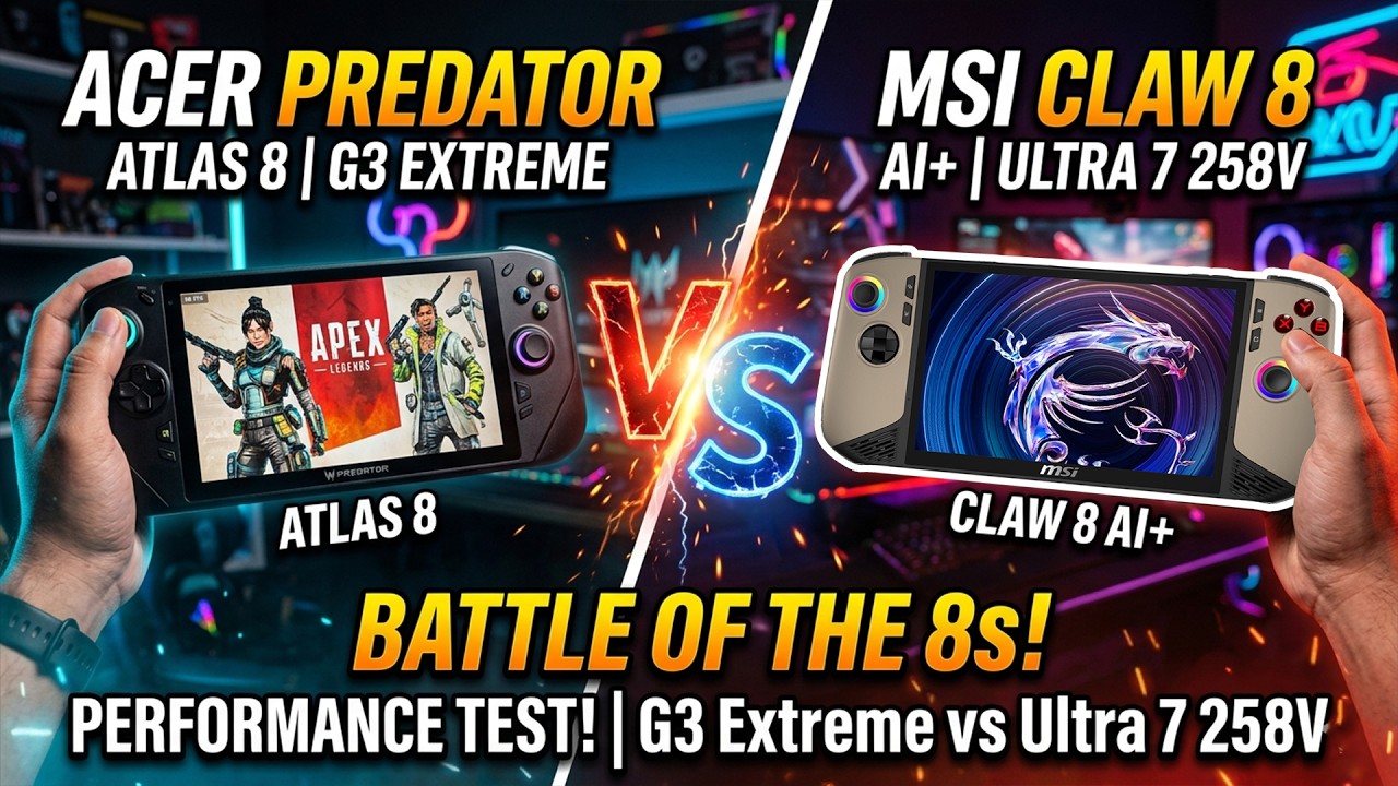 Acer Predator Atlas 8 Vs MSI Claw 8 Ai+ Performance Test | G3 Extreme Vs Ultra 7 258V