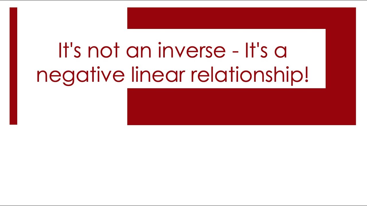 It's not an inverse - It's a negative linear relationship!