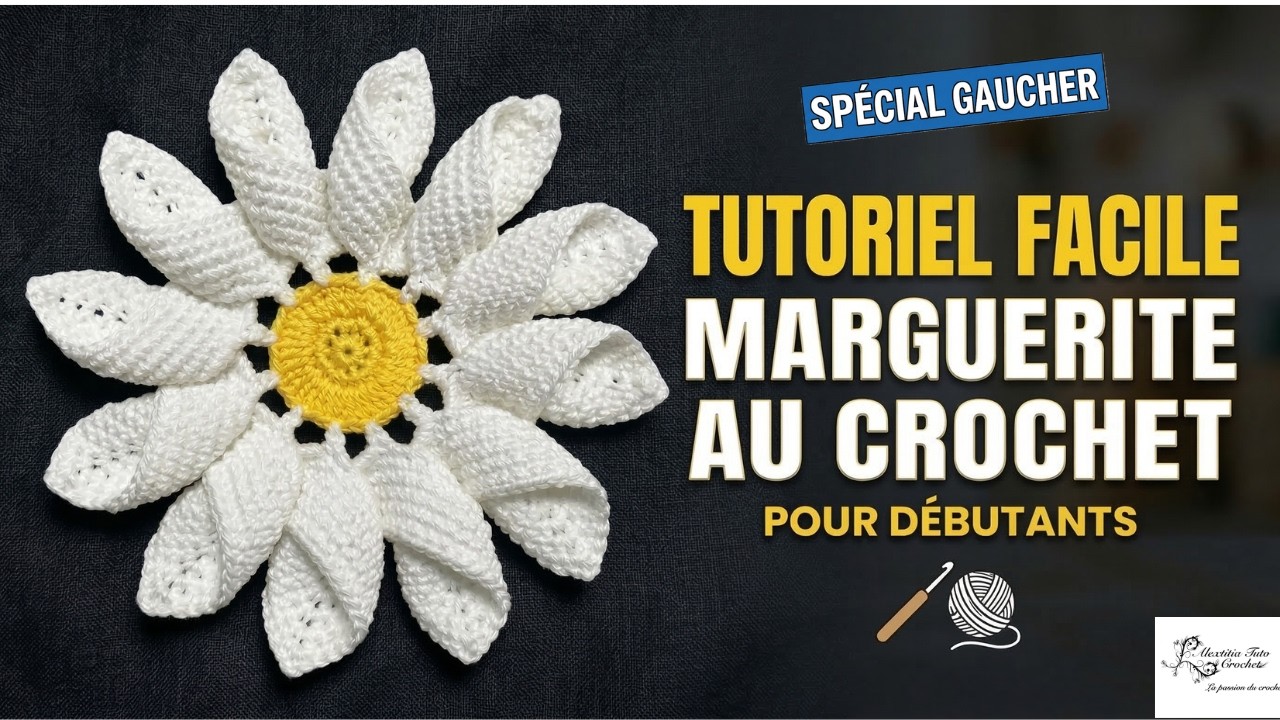 Tuto grande fleure  marguerite au crochet @Alextitia Tuto Crochet