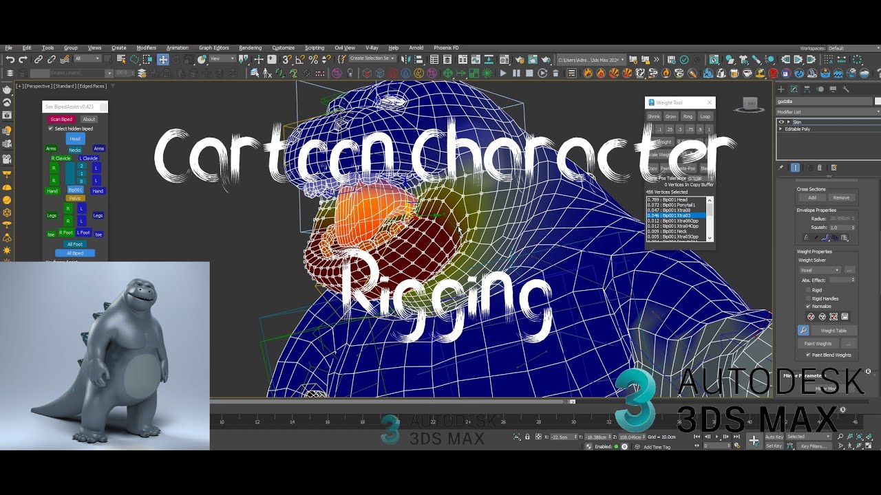 EASY and QUICK Cartoon Character Rigging using 3dsMax Biped.