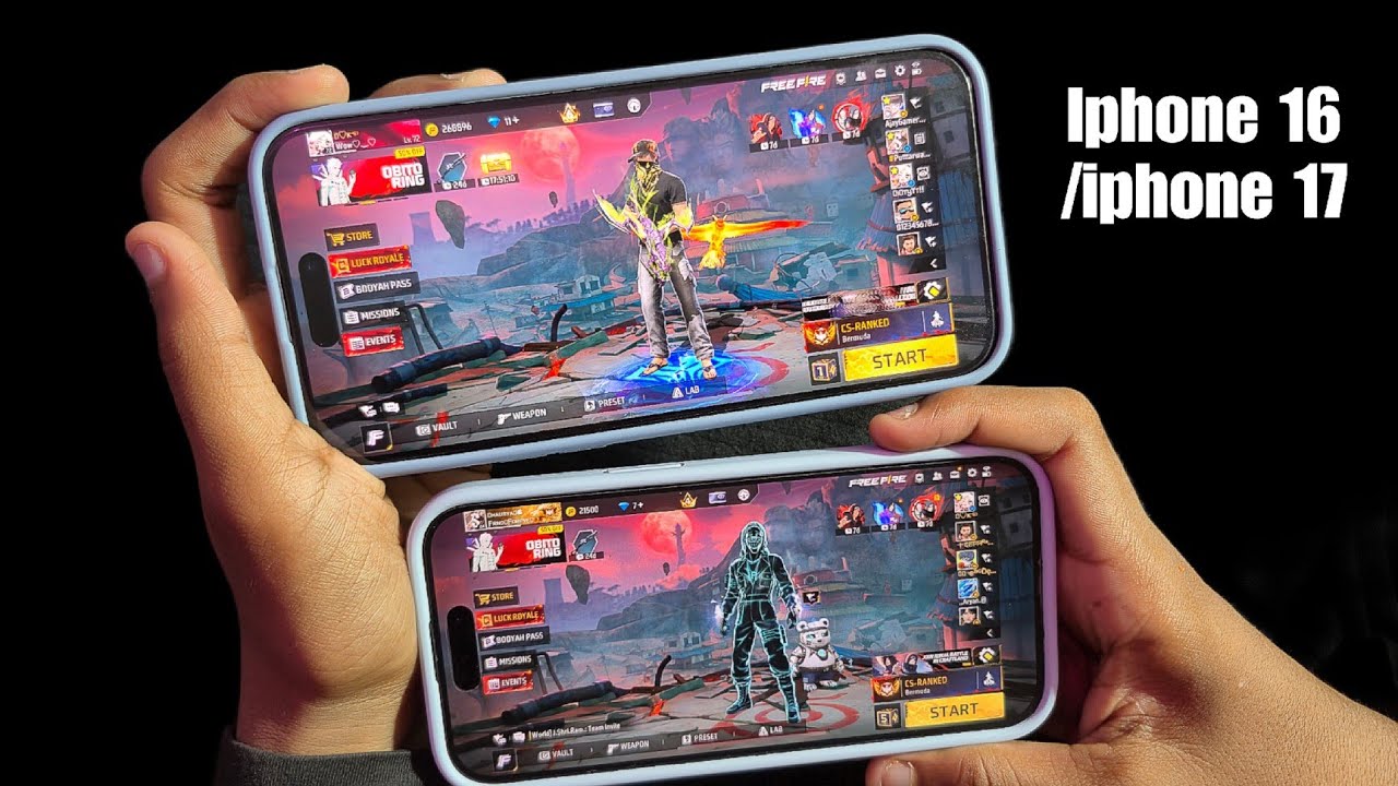 Iphone 16 Vs Iphone 17 ⚡ Full Gameplay test 🎯 Free Fire Handcam ⚡ And Best 4 Finger Claw FF 