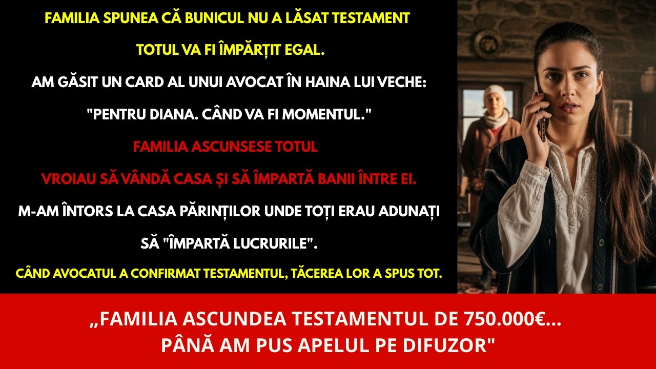 Părinții mei au spus că bunicul nu mi-a lăsat nimic...așa că am pus apelul pe difuzor