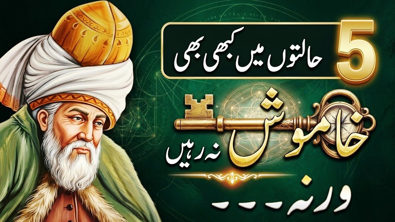 Never Be Silent On Five Situations | Molana Rumi Urdu / Hindi Quotes | Motivational Quotes
