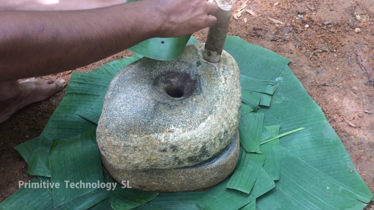 primitive technology : Most powerful Stone Grinder / Stone mill