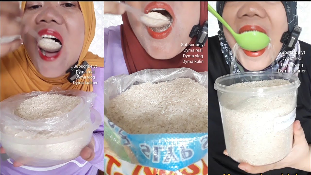 DYMA KULINER 💕Kompilasi Shorts💕Makan Beras Mentah💕 #asmr #mukbang  @dymaaaaa @Dymakuliner