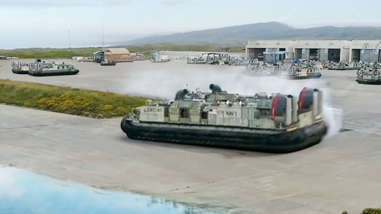 Inside US Navy Facility Repairing Massive Drifting Hovercrafts