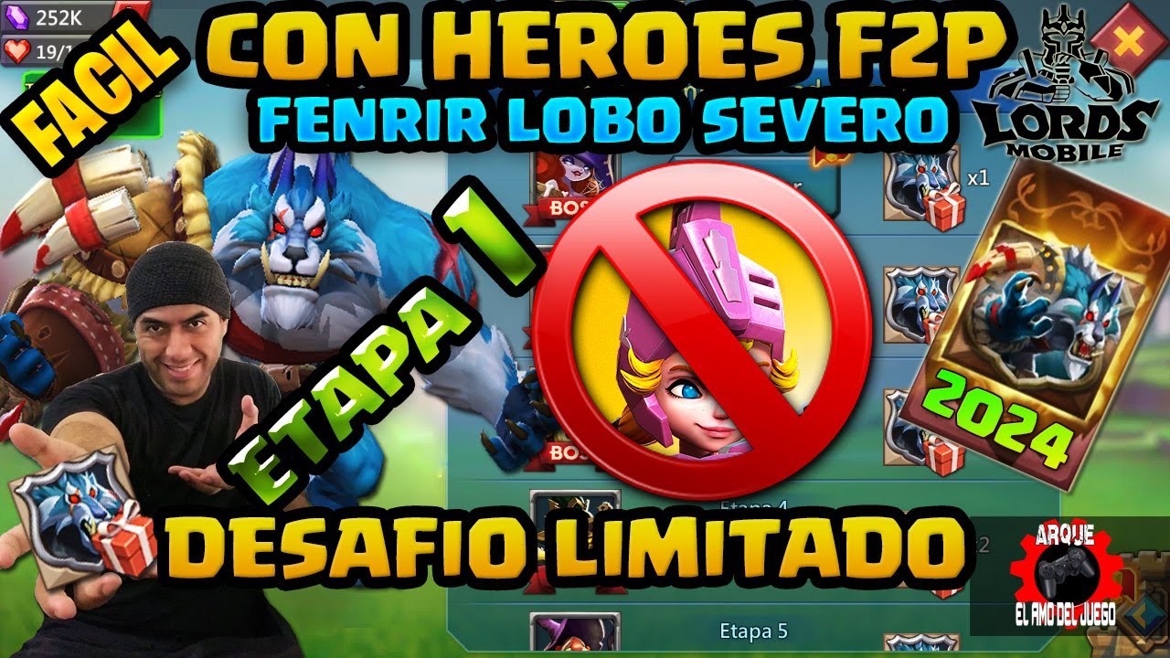 DESAFIO LIMITADO SED DE SANGRE ETAPA 1 FENRIR LOBO SEVERO LORDS MOBILE 2024 🤗🐺🔓⁉️✅